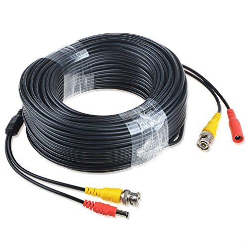 PK Power 150ft Black Video and Power BNC Cable for CCTV Security Cameras for Defender Cameras