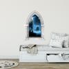 24" Castle Scape Beacons in The Night Marble Castle Window Wall Decal Removable Peel and Stick Mythical Medieval Knights Armor Fantasy view 2