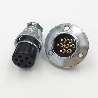 10Set GX25 XLR 2 3 4 5 6 7 8 9 10 Pin 25mm Female Male Disc Flange Panel Mount Socket with Dustproof Cover Aviation Connector (7PIN)