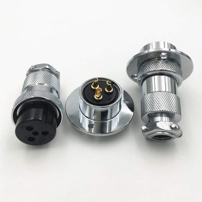 10Set GX25 XLR 2 3 4 5 6 7 8 9 10 Pin 25mm Female Male Disc Flange Panel Mount Socket with Dustproof Cover Aviation Connector (3PIN)