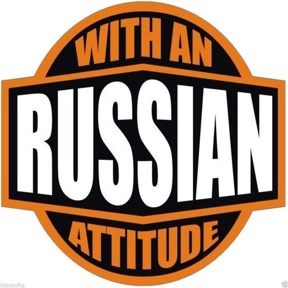 MFX Design Russian with an Attitude Sticker Decal Hard Hat Sticker Decal Helmet Sticker Decal Laptop Sticker Decal Toolbox Sticker Decal Vinyl - Made in USA 2 in. Round Each