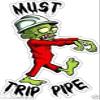 MFX Design Must Trip Pipe Zombie Helmet Sticker Decal Hard Hat Sticker Decal Vinyl - Made in USA 3 in. x 2.5 in. view 1