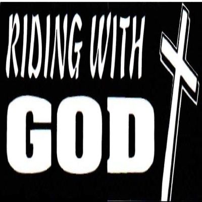 MFX Design Riding with God Helmet Sticker Decal Hard Hat Sticker Decal Toolbox Sticker Decal Vinyl - Made in USA 3.5 in. x 1 in.