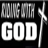 MFX Design Riding with God Helmet Sticker Decal Hard Hat Sticker Decal Toolbox Sticker Decal Vinyl - Made in USA 3.5 in. x 1 in. view 1