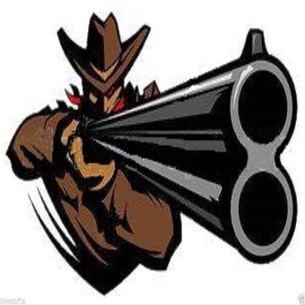 MFX Design Cowboy with A Shot Helmet Sticker Decal Hard Hat Sticker Decal Bumper Sticker Decal Vinyl - Made in USA 3.5 in. x 2 in.