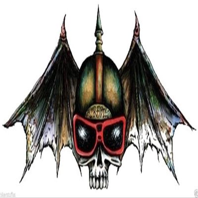 MFX Design Flying Skull Helmet Sticker Decal Hard Hat Sticker Decal Helmet Sticker Decal Laptop Sticker Decal Vinyl - Made in USA 3.5 in. x 1.5 in.