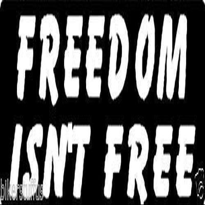 MFX Design Freedom Isn't Free Helmet Sticker Decal Hard Hat Sticker Decal Laptop Sticker Decal Toolbox Sticker Decal Vinyl - Made in USA 3.5 in. x 1 in.
