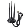 Eightwood 2.4GHz 5GHz Dual Band WiFi Antenna, 3 RP-SMA Connector WiFi 6 Antenna Magnetic Base for PC Desktop Computer, PCIe Network Card, Wireless Router, Mobile Hotspot view 1