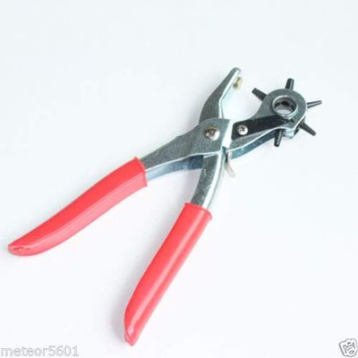 yan 6 Sized 9" Heavy Duty Leather Hole Punch Hand Pliers Belt Holes Punches