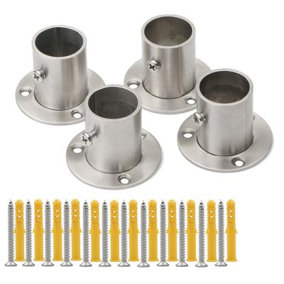 Pxyelec Stainless Steel Closet Rod Flange Holder, Pack of 4