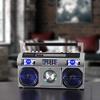 Studebaker SB2149S Master Blaster Bluetooth Boombox with 3 Way Power, AM/FM Radio, USB Port, CD Player with MP3 Playback, LED EQ and 10 Watts RMS Power in Silver view 2
