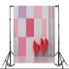 Leyiyi 10x8ft Photography Background Happy Valentine's Day Backdrop Wedding Ceremony Romantic Room 3D Heart Shape Pillow Checkered Flag Curtain Watercolor Marriage Photo Portrait Vinyl Studio Prop view 3