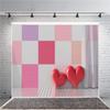 Leyiyi 10x8ft Photography Background Happy Valentine's Day Backdrop Wedding Ceremony Romantic Room 3D Heart Shape Pillow Checkered Flag Curtain Watercolor Marriage Photo Portrait Vinyl Studio Prop view 4
