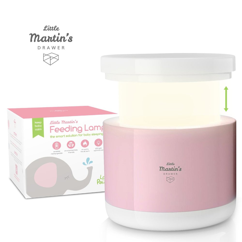 Little Martins Baby Night Light - USB Rechargeable Nursery Feeding LED Lamp - Adjustable Brightness & Cool White/Warm Yellow Two Color Modes (Pink, Limited Edition)