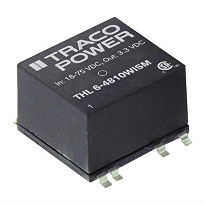 TRACOPOWER THL 6-2423WISM Isolated Board Mount DC/DC Converter, 2 Output, 6 W, 15 V, 200 mA, -15 V, 200 mA