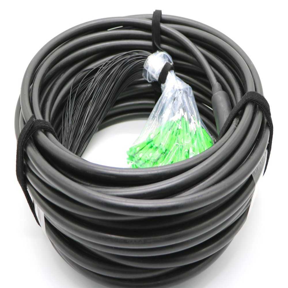 144 core Outdoor Fiber Pigtail LC LC/APC SC SC/APC Singlemode 9/125 Outdoor Cable Fiber Pigtail (90m, LC/APC)