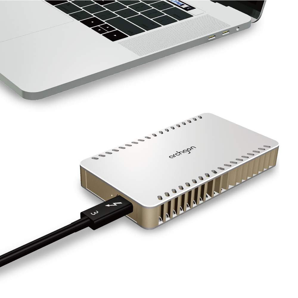 archgon PCIE Platinum X70 Portable SSD External Storage Hard Drive W/Fast Thunderbolt 3 Bus Powered Cord for Mac or PC (240 gb)