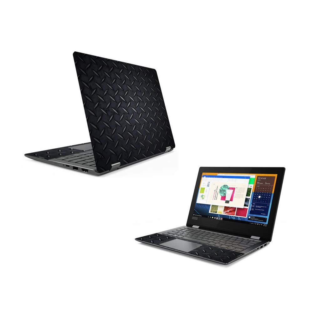 MightySkins Skin Compatible with Lenovo Flex 6 11" (2018) - Black Diamond Plate | Protective, Durable, and Unique Vinyl Decal wrap Cover | Easy to Apply, Remove, and Change Styles | Made in The USA