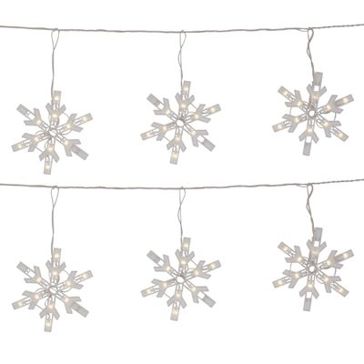 Northlight Twinkling Icicle Snowflake Christmas Lights - Clear - 8.6' White Wire - 100ct