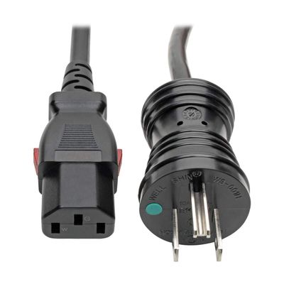 TRIPP LITE Hospital-Grade Computer Power Cord (Nema 5-15P to C13), Locking C13 Connector, 10A, 125V, 18AWG, 15 ft. (P006-L15-HG10)