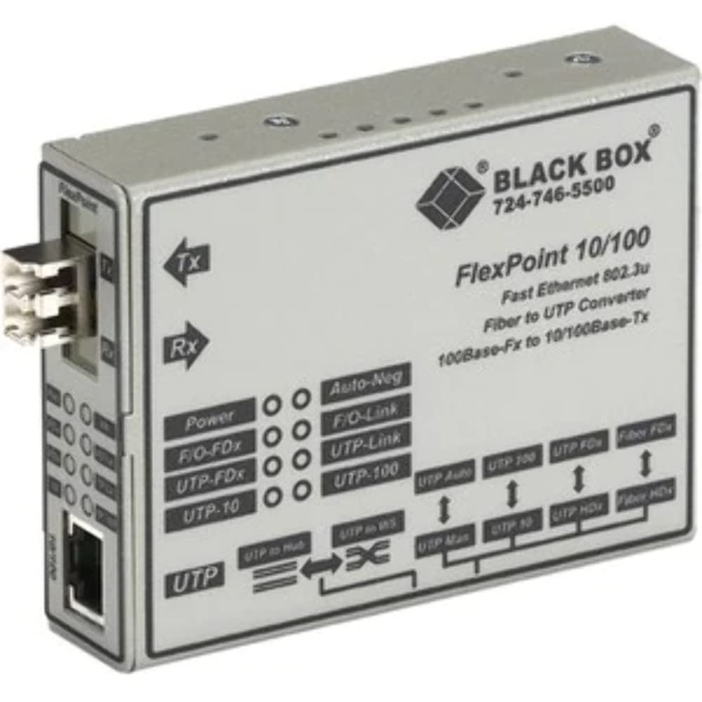 Black Box Corporation Modular Media Converter 10BT/100BASETX to 100BASE-FX SM LC