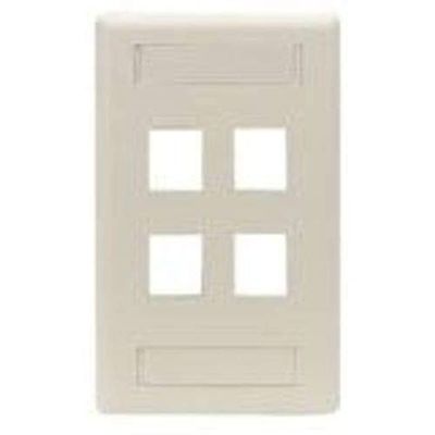Black Box GigaStation2 4 Socket Network Faceplate - 4 x Socket(s) - Ivory