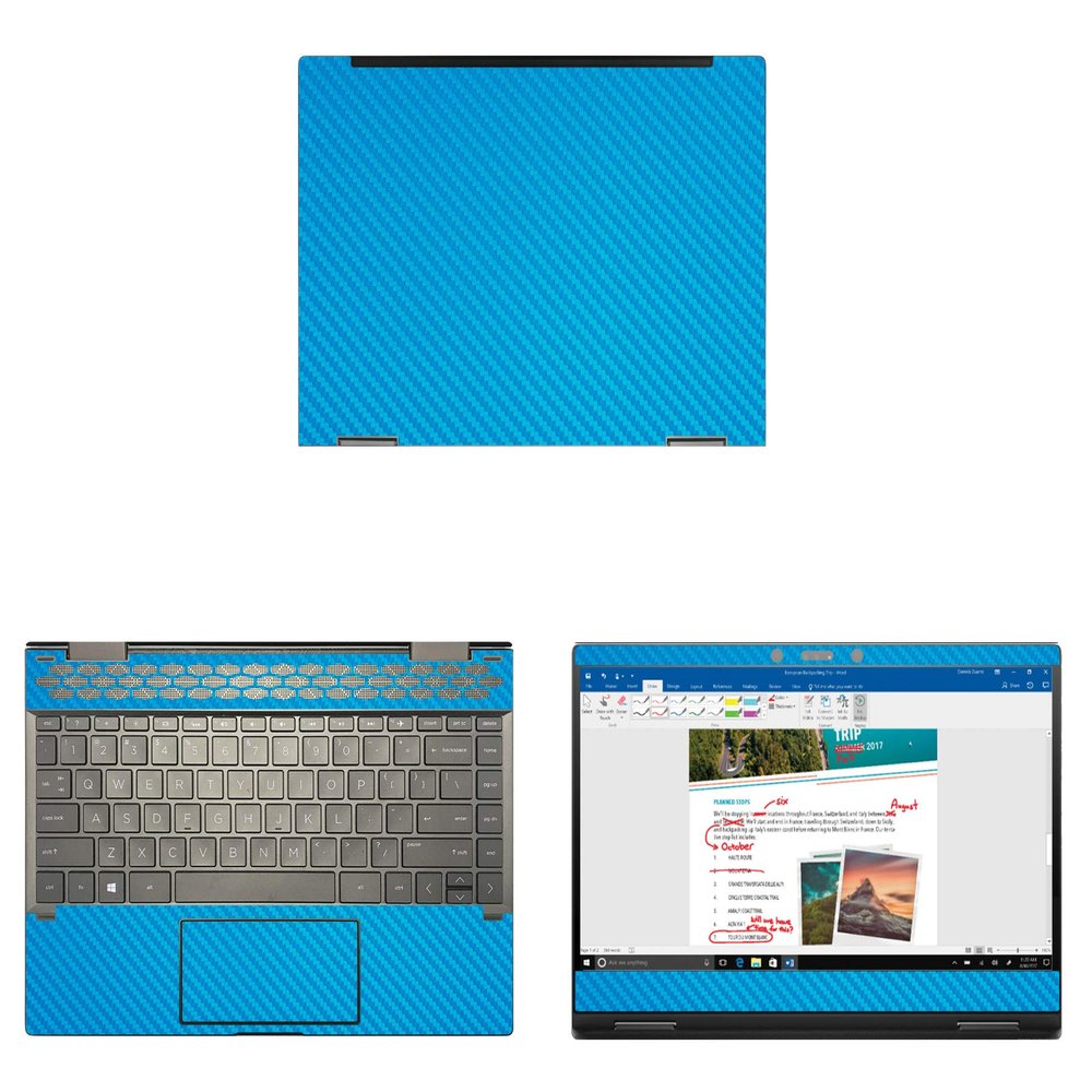 Decalrus - Protective Decal for HP Envy X360 13M-AG0001DX (13.3" Screen) Laptop LITE Blue Carbon Fiber Skin Skins Decal wrap CFhpENVY13M_AG0001dxLiteBlue