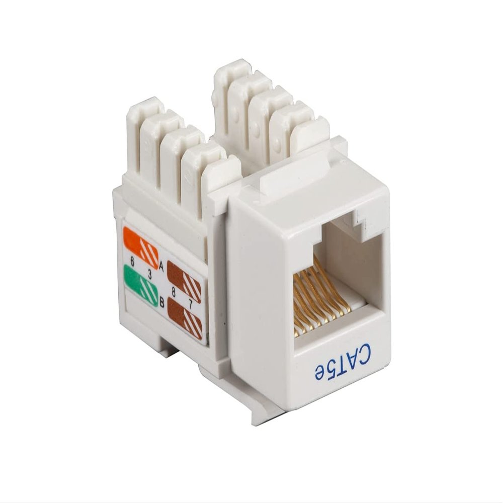 Black Box CAT5E Keystone Jack UNSHIELDED RJ45 WH