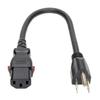 TRIPP LITE Computer Power Cord (NEMA 5-15P to C13 Power Cord), Locking C13 Connector, 10A, 125V, 18AWG, 1 ft. (P006-L01), Black view 2