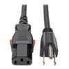 TRIPP LITE Standard Computer Power Cord (NEMA 5-15P to C13 Power Cord), Locking C13 Connector, 10A, 125V, 18AWG, 10 ft. (P006-L10) view 1