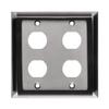 Tripp Lite RJ45 Bulkhead Wall Plate, 4 Cutout, Industrial, Metal - Stainless Steel, IP44, Double Gang, TAA (N206-FP04-IND) view 2