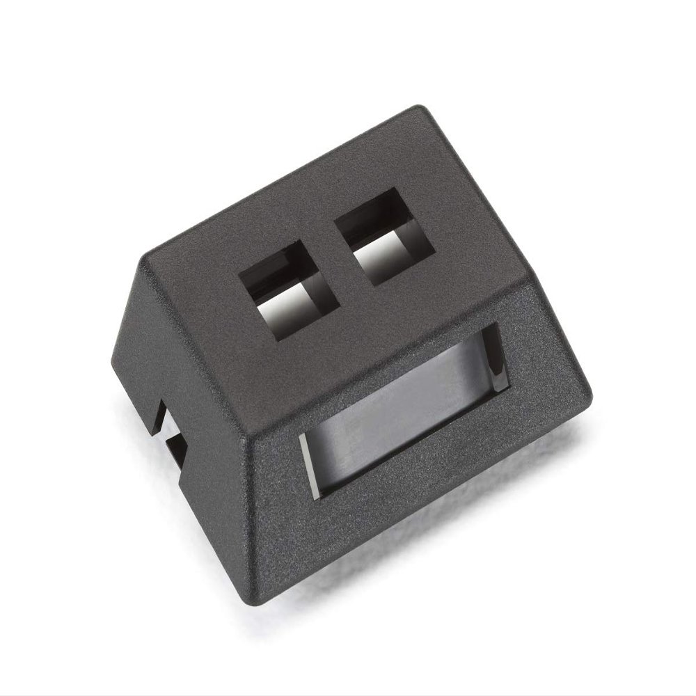 Black Box Corporation 2-Port Black Modular FURNITUREWALLPLATE