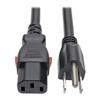 Tripp Lite Computer Power Cord (NEMA 5-15P to C13 Power Cord), Heavy Duty, Locking C13 Connector, 15A, 125V, 14AWG, 6 ft. (P007-L06), Black view 1