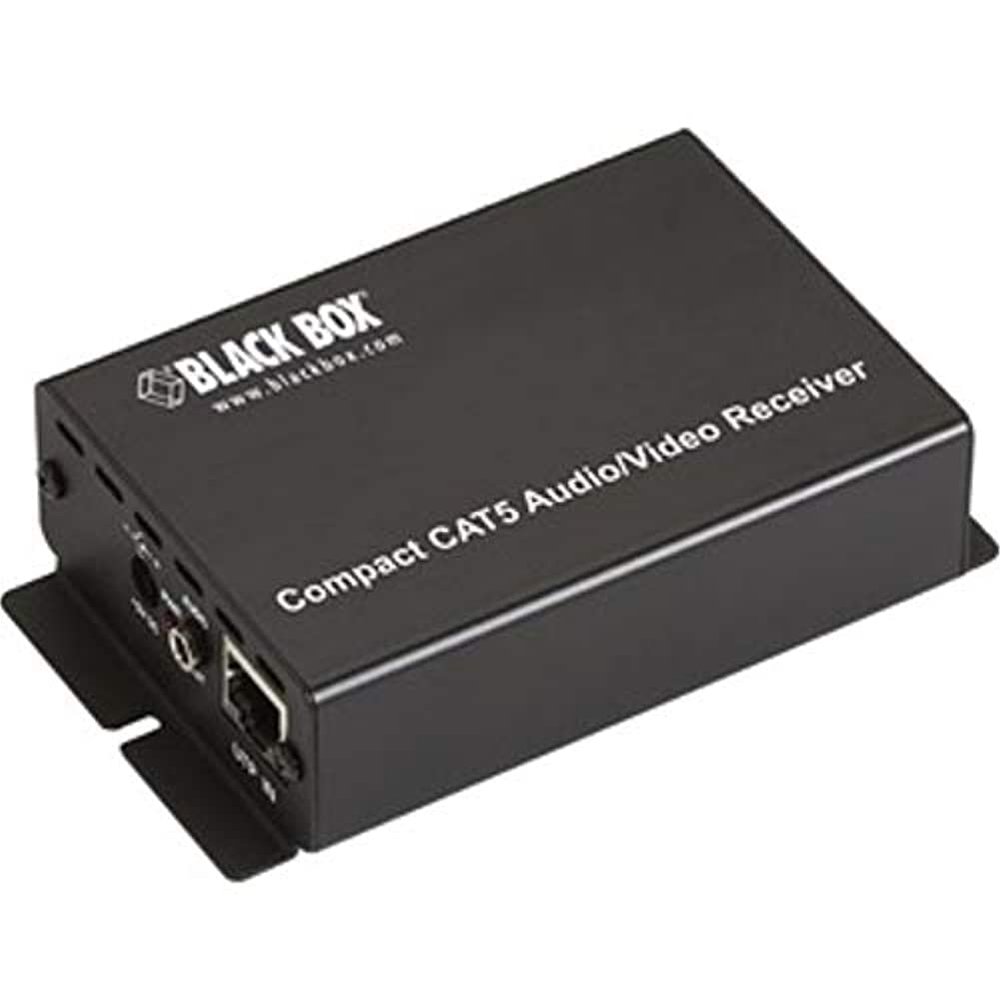Black Box Compact CAT5 Audio/Video Receiver - 1 Output Device - 750 ft Range - 1 x Network (RJ-45) - 1 x VGA Out - SXGA - 1280 x 1024 - Twisted Pair - Category 5