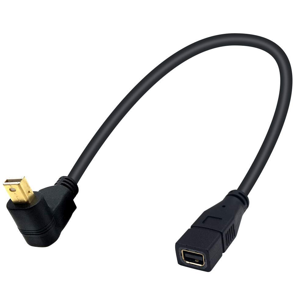 Duttek 90 Degree Mini DisplayPort Extension Cable 1ft/30cm, UP Angled Mini Displayport Male to Female Cable for iMac & LED Cinema Display