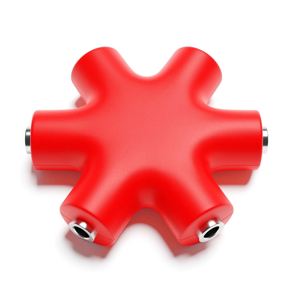 ExcelValley - Mono Patch Cable Splitter - TS 3.5mm 1/8" - Modular Synth Eurorack [Red]