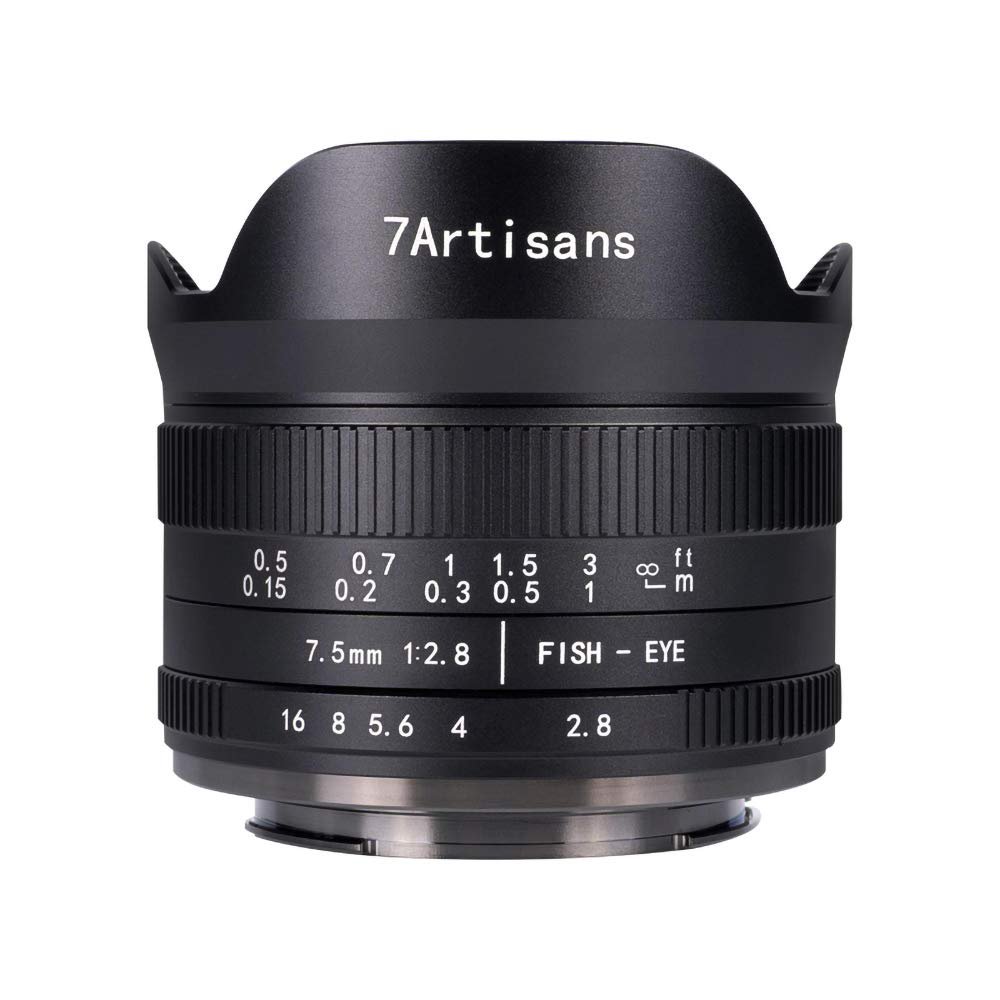 7artisans 7.5mm f2.8 APS-C Manual Fisheye Lens for Compact Mirrorless Cameras Canon EF-M Mount M1 M2 M3 M5 M6 M10