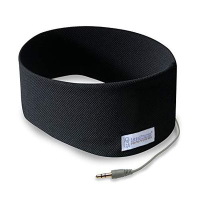 AcousticSheep SleepPhones Classic | Corded Headphones for Sleep, Travel, and More | The Original and Most Comfortable Headphones for Sleeping | Pitch Black - Breeze Fabric (Size L)