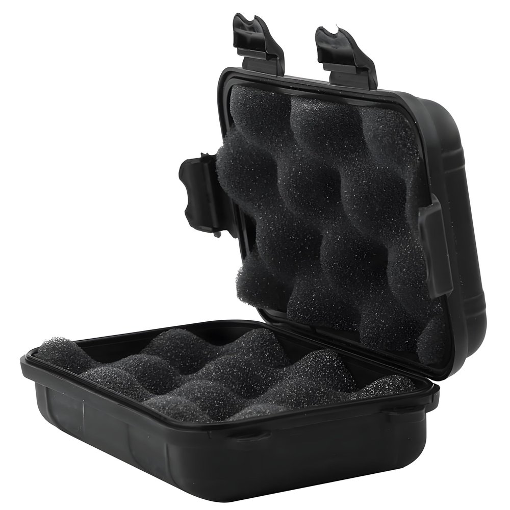 FILFEEL Outdoor Plastic Shockproof Box Airtight Survival Case Container Storage Carry Box Small (L-Black)