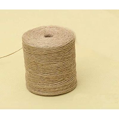LNKA Natural Jute Twine String Rolls for Artworks and Crafts Gift Wrapping Picture Display and Gardening (80M-2Rolls)