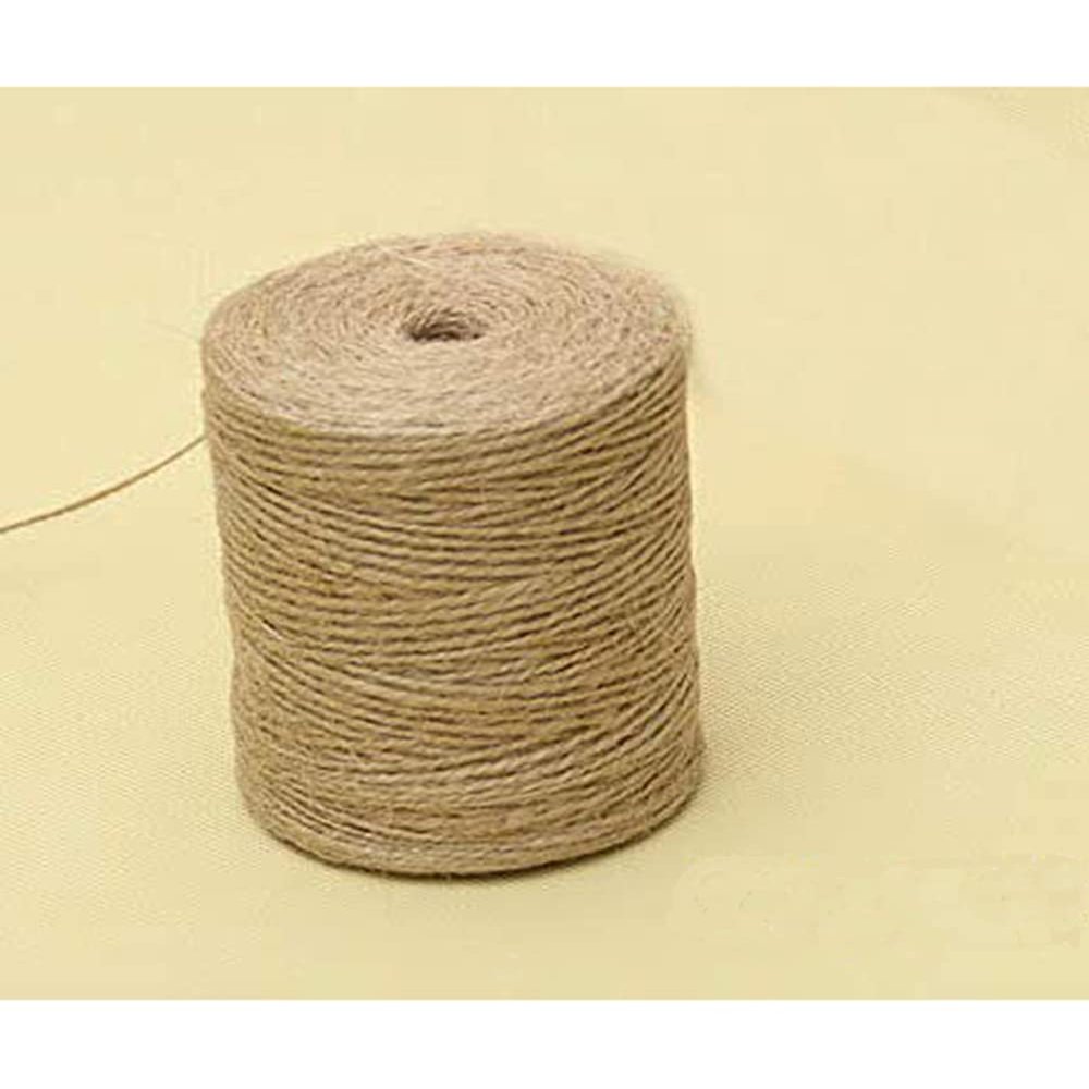 LNKA Natural Jute Twine String Rolls for Artworks and Crafts Gift Wrapping Picture Display and Gardening (80M-2Rolls)