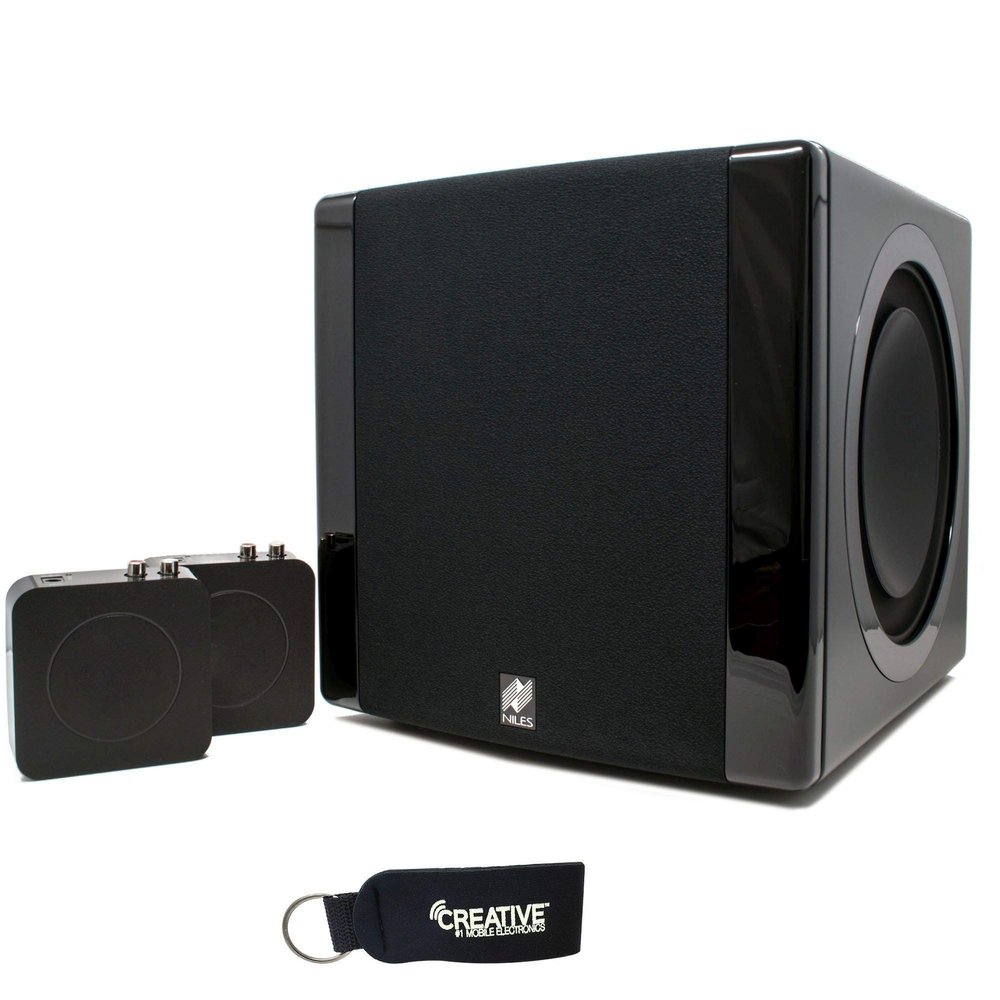 Niles SW8 Wireless Powered 1200 Watt Home Subwoofer, High-Fidelity Audio Transmitter & Receiver Kit