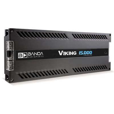 Banda Audioparts Viking 15000 Car Audio Amplifier Mono Block 1 Channel 15000W RMS 1 Ohm Stable High Power Aluminum Chassis Subwoofer Woofer Car Audio Amp