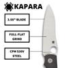 Spyderco Kapara Specialty Folding Pocket Knife with 3.58" CPM S30V Premium Stainless Steel Blade and Black Carbon Fiber Handle - PlainEdge - Everyday Carry - C241CFP view 3