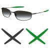 Mryok 2 Pair Replacement Earsocks for Oakley Whisker/Square Whisker/Juliet/Big Square Wire/A Wire Sunglass - Dark Green & Black view 1