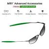 Mryok 2 Pair Replacement Earsocks for Oakley Whisker/Square Whisker/Juliet/Big Square Wire/A Wire Sunglass - Dark Green & Black view 3