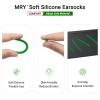 Mryok 2 Pair Replacement Earsocks for Oakley Whisker/Square Whisker/Juliet/Big Square Wire/A Wire Sunglass - Dark Green & Black view 4