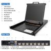 1U Rack Mount KVM Console Built-in 8 Port VGA KVM Switch, 19" Rackmount Monitor Keyboard Touchpad, OSD/Hotkey/Button Switch,1280X1024@60Hz 5:4 Ratio, Incl. Cables,Compatible with Windows,Linux,Mac,Sun view 4