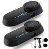 FreedConn Motorcycle Bluetooth Headset, TCOM VB 2-Way 800M Helmet Communication Systems,Motorbike Bluetooth Intercom, intercomunicador para motos/FM/BT5.0/Siri/2 in 1 Mic for full/3/4 Helmet(2Pack) view 1