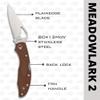 Byrd by Spyderco Meadowlark 2 Lightweight Folding Pocket Knife with 2" 8Cr13MoV and FRN Handle - EDC Knife for Men and Women, Perfect for Hunting, Tactical, Camping, Survival - PlainEdge - BY04PBN2 view 3
